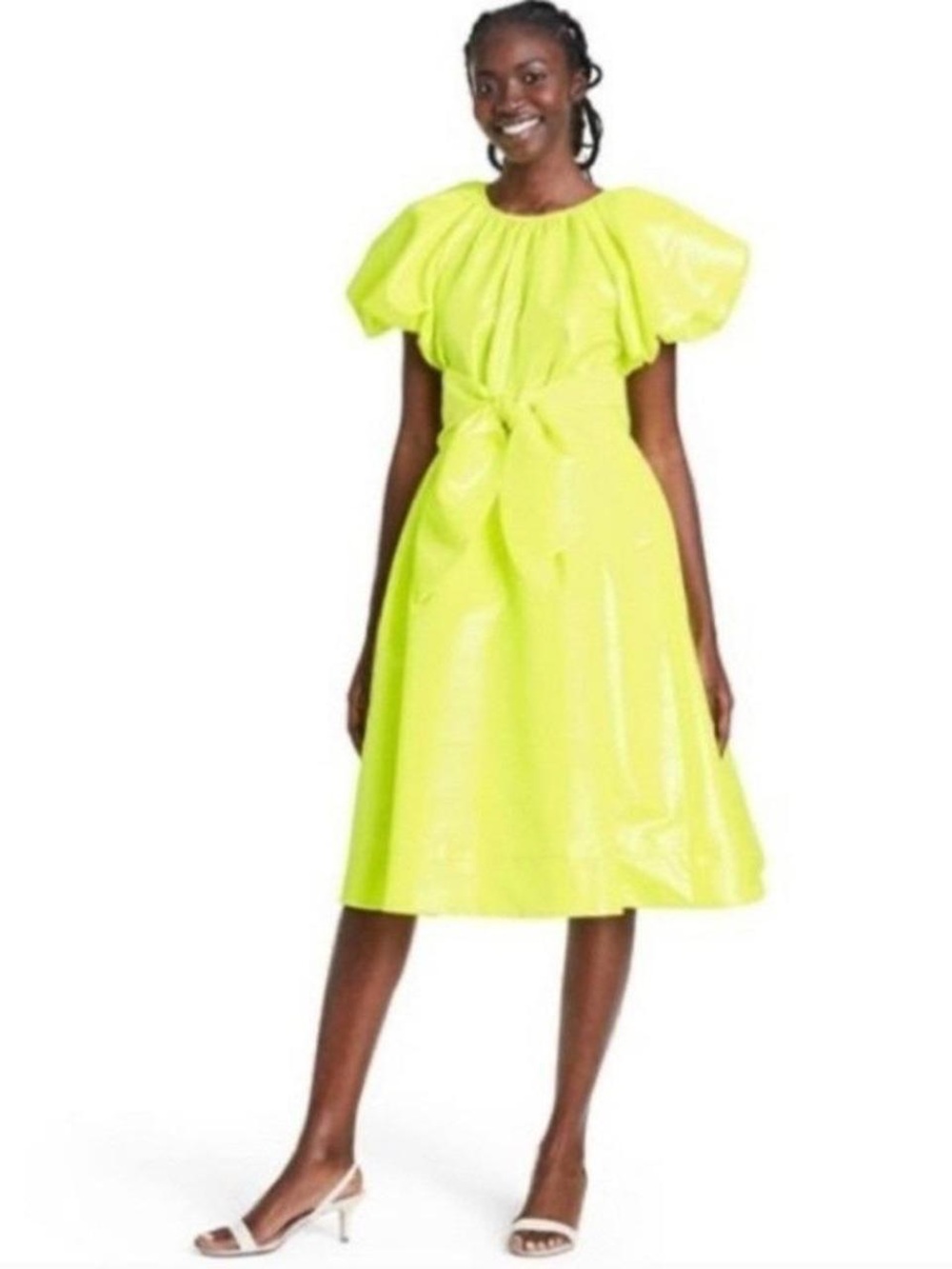 Christopher John Rogers for Target Neon Yellow Satin Dress